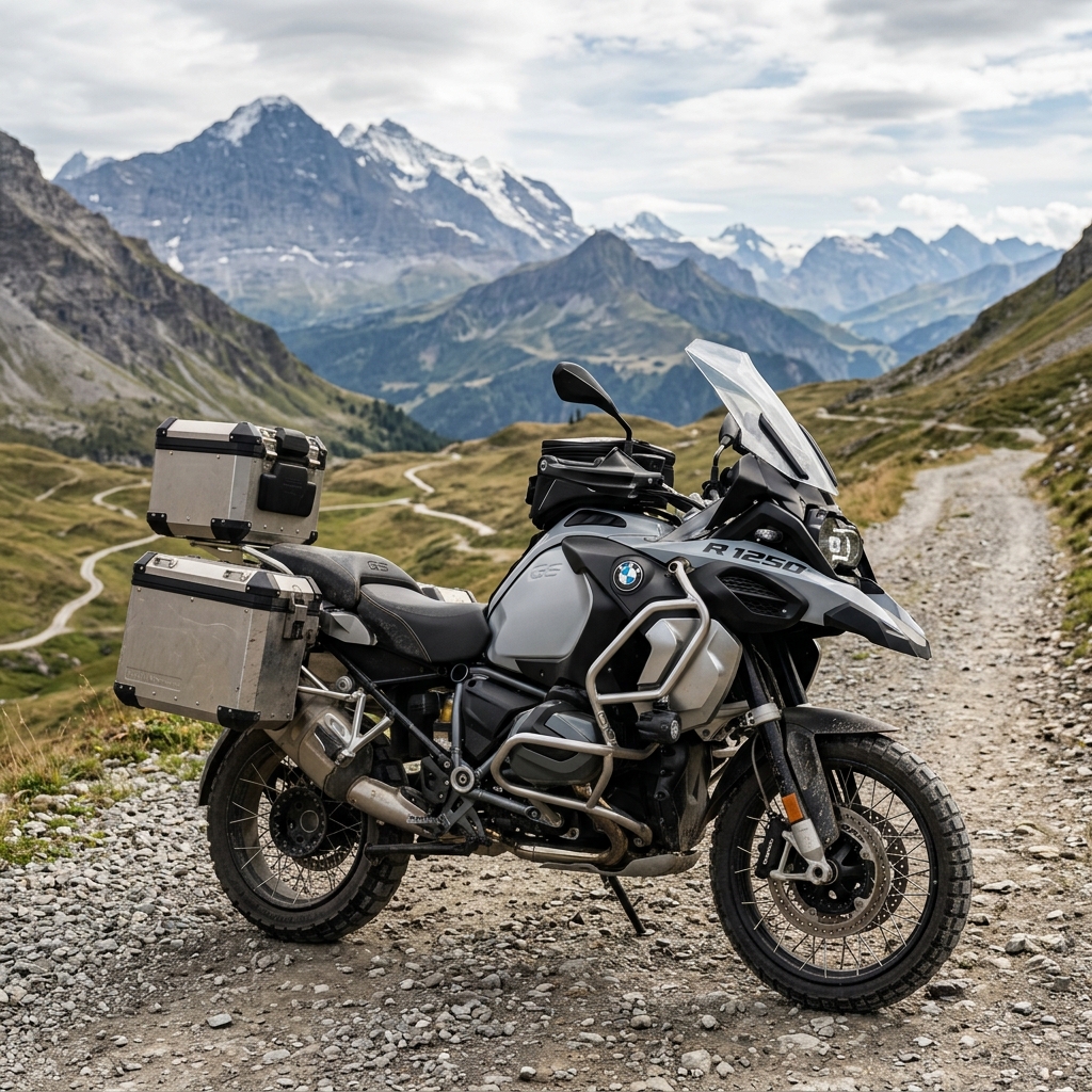 Motocykl BMW R 1250 GS Adventure przygotowywany do wyprawy w serwisie Orange Garage