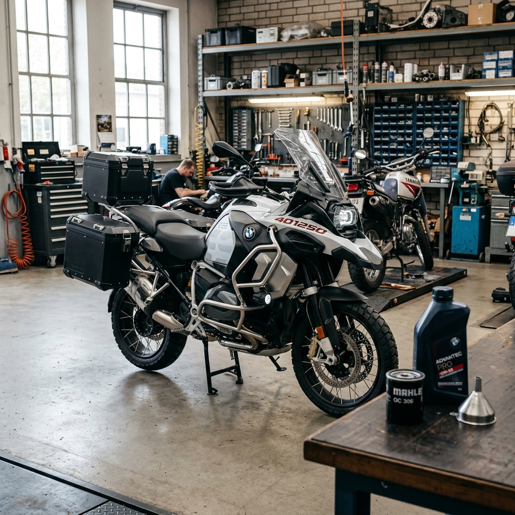 Przegląd okresowy motocykla BMW GS w serwisie motocyklowym Orange Garage
