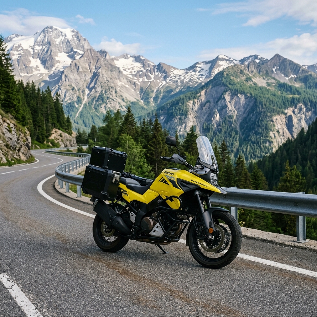 Motocykl Suzuki V-Strom w serwisie motocyklowym Orange Garage Księżyno